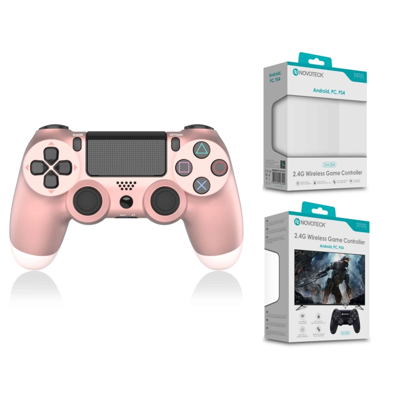 Comando Jogo PS4-PC-Android Rosa Douro Sem Fio 2.4G GM-004