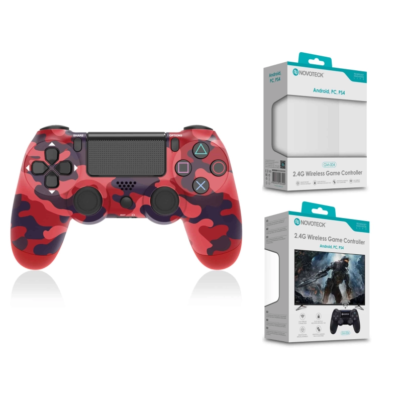 Comando Jogo PS4-PC-Android Tropa Vermelho Sem Fio 2.4G GM-004