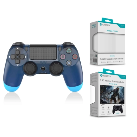 Comando Jogo PS4-PC-Android Transparente Azul Sem Fio 2.4G GM-004