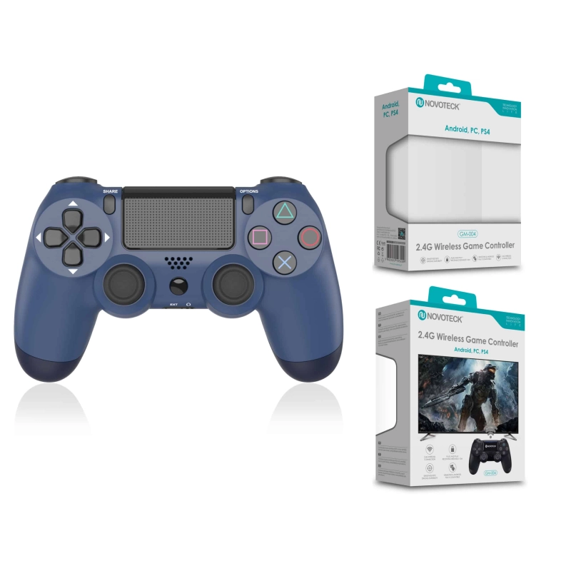 Comando Jogo PS4-PC-Android Azul Escuro Sem Fio 2.4G GM-004