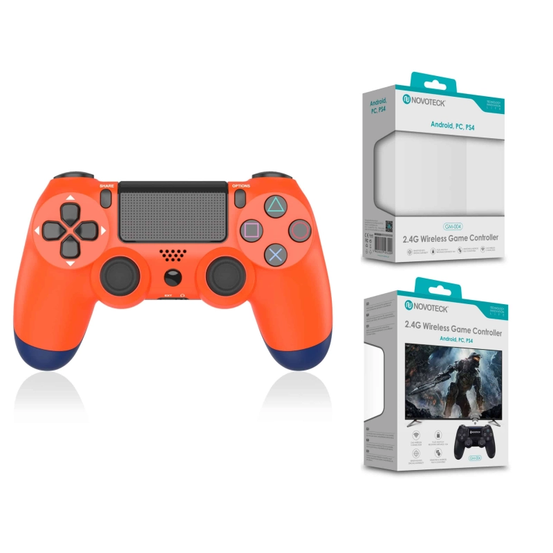 Comando Jogo PS4-PC-Android Laranja Sem Fio 2.4G GM-004