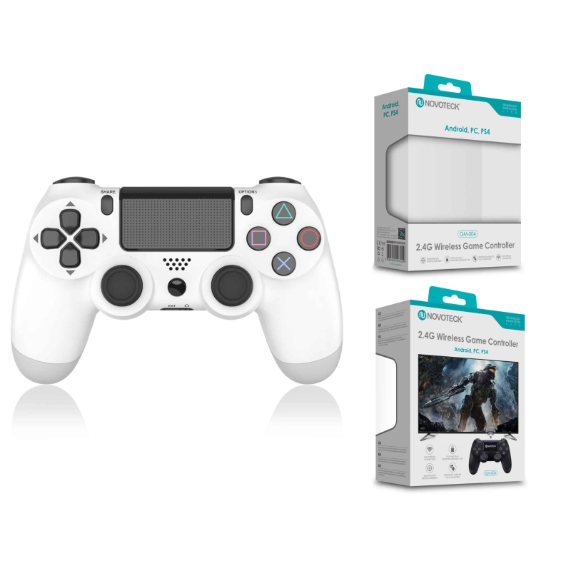 Comando Jogo PS4-PC-Android Branco Sem Fio 2.4G GM-004