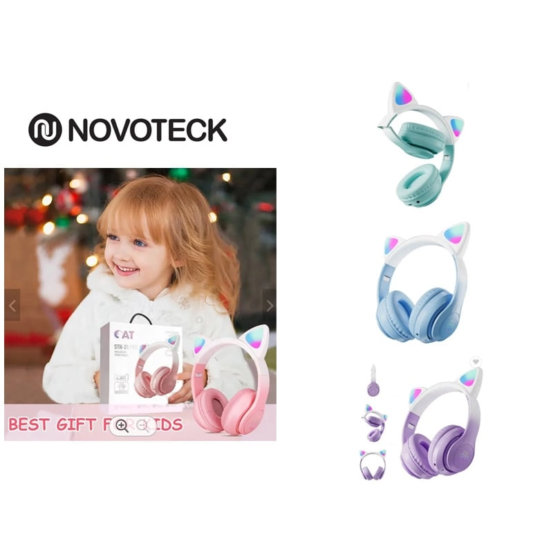 STN-28 PRO AURICULARES BLUETOOTH GATO RGB
