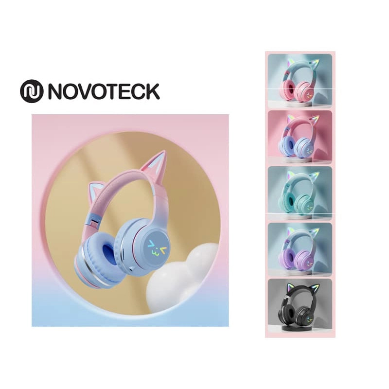 BT612 AURICULARES WIRELESS GATO SORRISO RGB