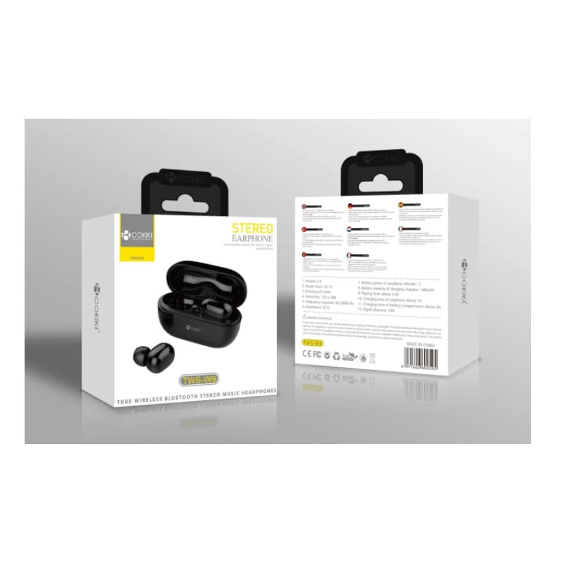 TWS-W9 Auriculares Negro Bluetooth Airpods