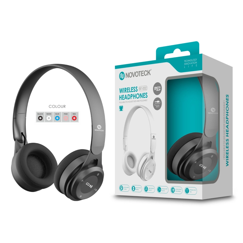Auscultador Bluetooth Negro BT-002