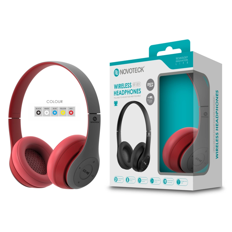 Auscultador Bluetooth Vermelho BT-001