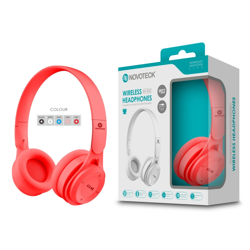 Auscultador Bluetooth Vermelho BT-002