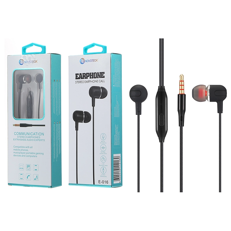 E-016 Auriculares Com Micro Negro