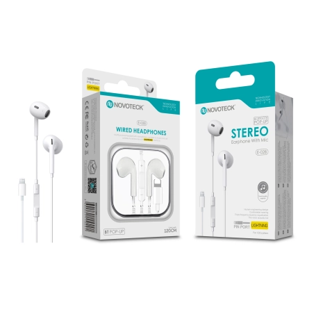 Auriculares Estéreo com Conector Lightning Bluetooth E-028