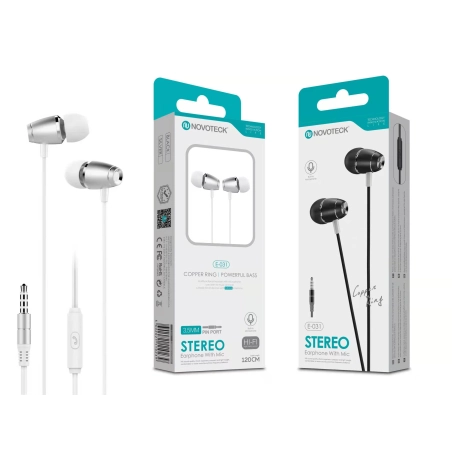 Fones Metal Bass com Micro Prateado E-031