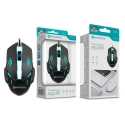Rato Óptico Iluminado Negro JS-006 com Fio - 1600 DPI Ajustável, Design Ergonómico, Plug-and-Play